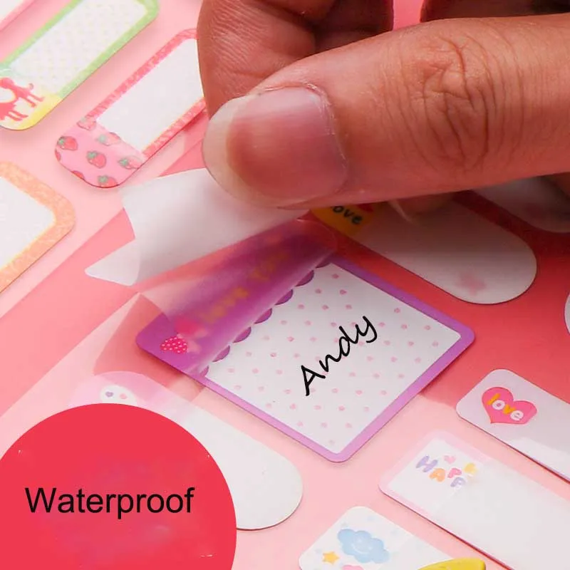 OEM Baby Bottle aufkleber Daycare Self-Laminating Etikette Waterproof Pegatina Name Tag Etiqueta Labels Write-On Label Stickers