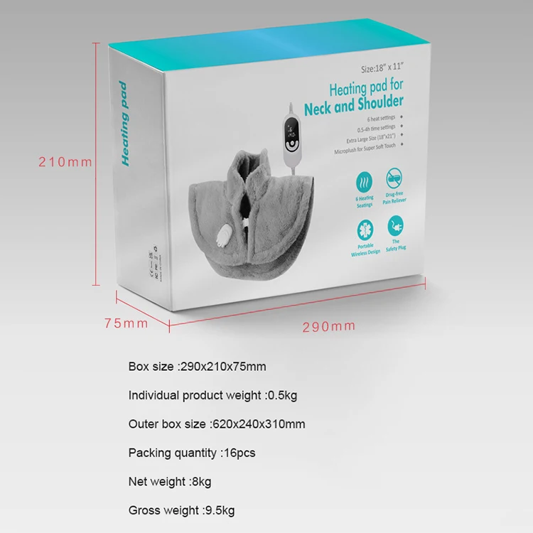 Faux Rabbit Fur Heat Electric Warmer Car Shoulder Pad For Winter