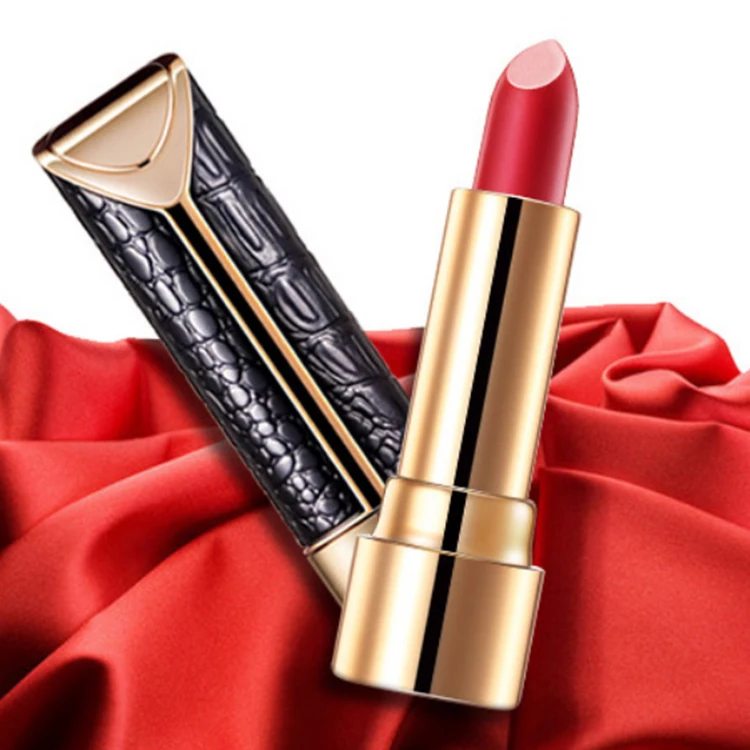 Fashion Matte Lipstick with Luxury  Leather Case Cosmetic Wholesale Private Label Hot Sale  New Arrival  OEM/ODM Factory Price