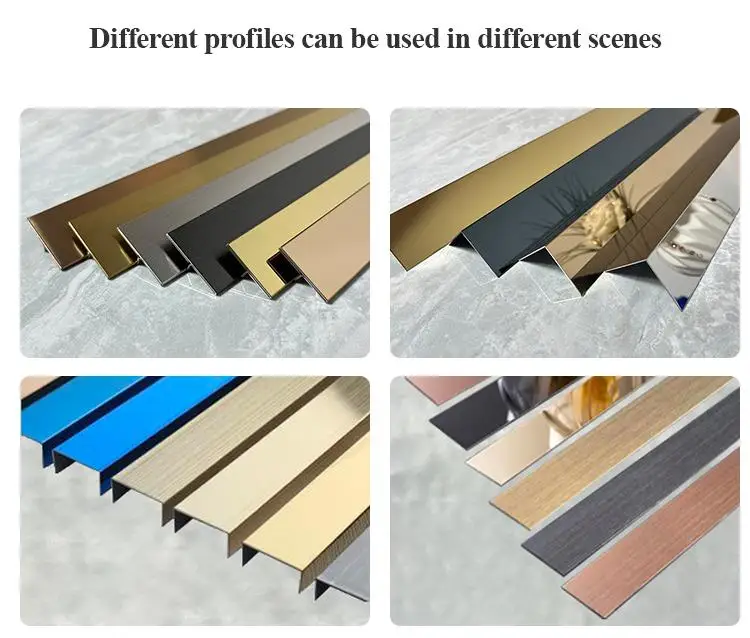 Gold Decorative Strip Tile Trim Gold Brushed Stainless Steel Flat Strip