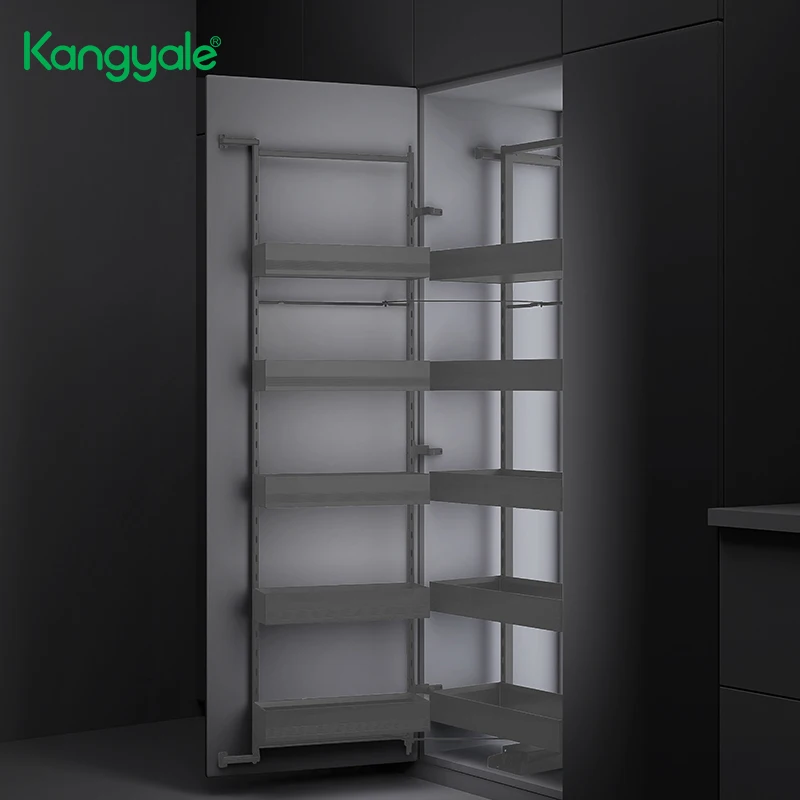 Kangyale кухонных шкафов и АКСЕССУАРЫ ВЫСОКОЕ тандем кладовая организации 6-слойное бальное платье из алюминиевого сплава блок для