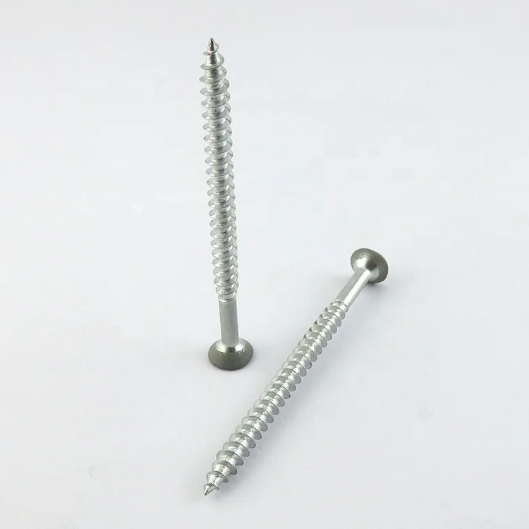 Coated head  white zinc plated countersunk wood lag screws confirmate screw