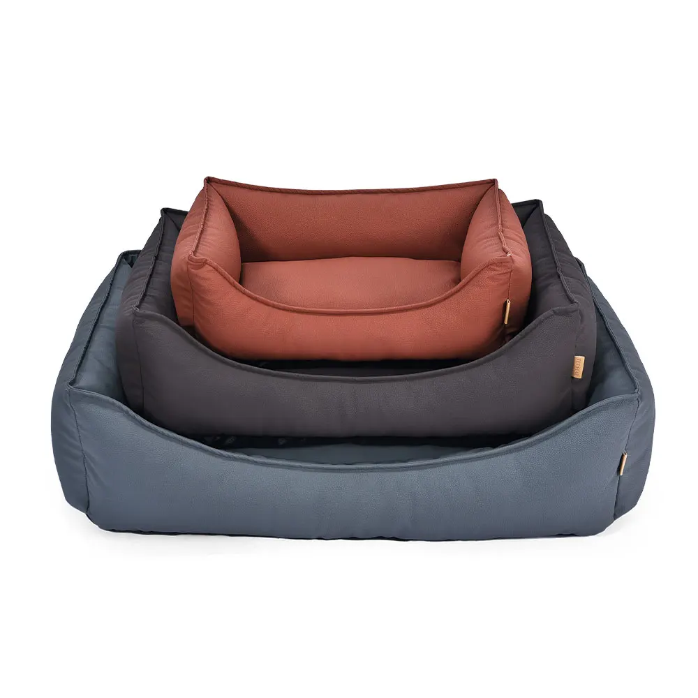 Dog Bed Manufacturer Wholesale Luxury Pu Leather Red Grey Black Pet Dog Bed Sofa For Dog