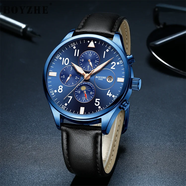 Watch Mechanism Automatic Movement Mechanical Watch Private Label Luxury for Men Leather SHANGHAI Alloy 16mm