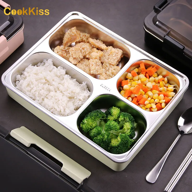 Металлический Ланчбокс 1600 мл, школьные и Офисные Ланч-боксы Bento, Ланчбокс из нержавеющей стали 304, японский пищевой контейнер с индивидуальным логотипом, квадратный