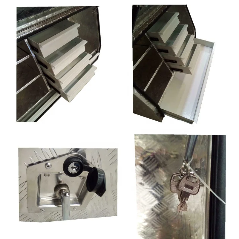 Aluminium Toolbox Ute Tool Box Drawers Storage Truck Canopy Trailer Locks