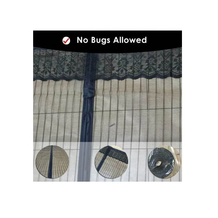 Black Magnetic Mosquito Net Door Screen Curtain