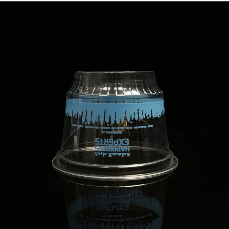 Fruit/ice Cream/cupcake/iced Cold Drinks Pet Clear Glass Tea Cups With Lid Eco Friendly Cups Disposable With Logo