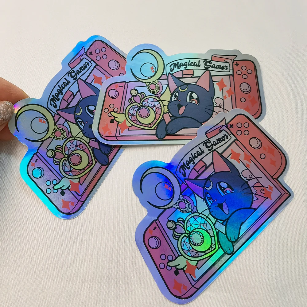 hologram Sticker Holographic Label personalized Adhesive Vinyl Die Cut Label Sheet Polypropylene Stickers