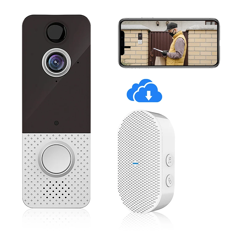 Indasina беспроводной Wifi Обнаружение движения Hd 1080p водонепроницаемый домашний охранный сигнал ИК широкоугольный двухсторонний аудио дверной звонок камеры