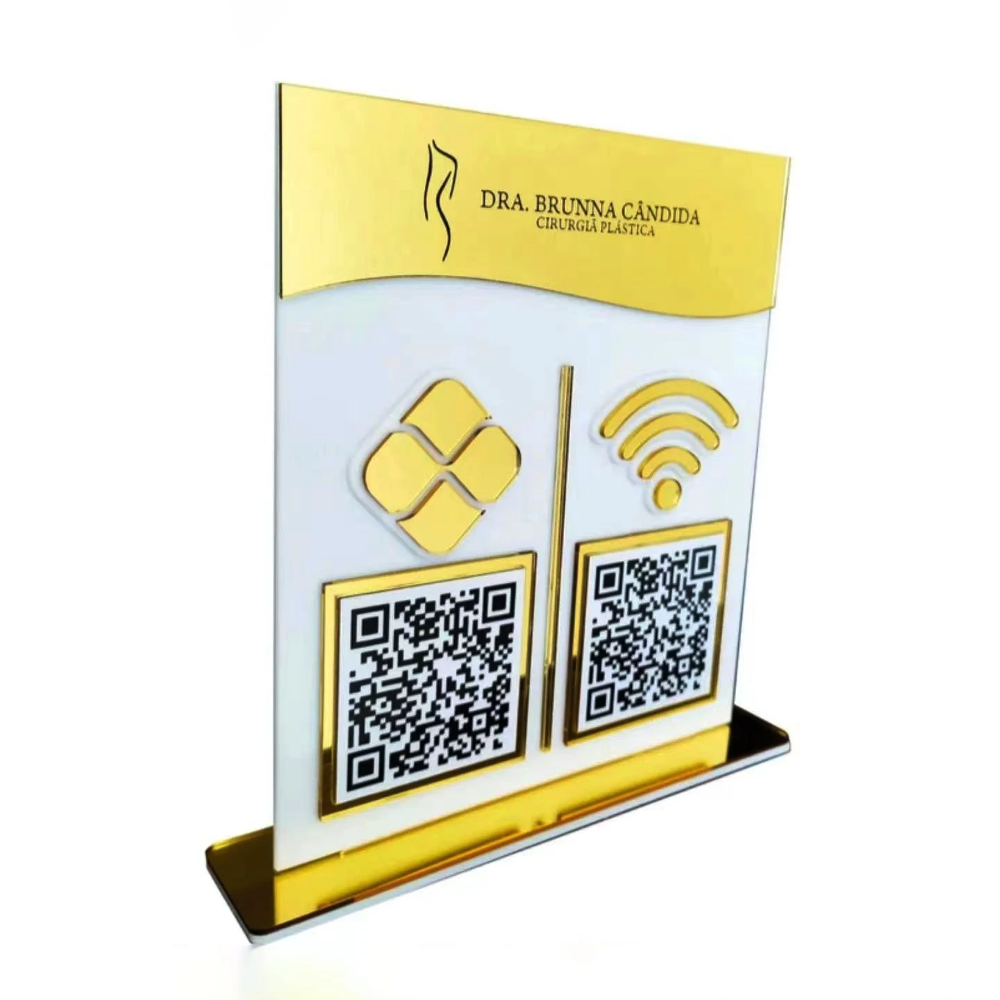 custom acrylic plexiglass pmma menu QR code display stand holder for coffee shop store nail polish beauty salon restaurant club