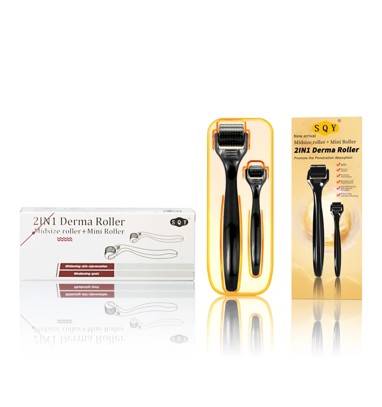 BABYLY, Новое поступление 2021 года! 192 микроиглы 1 + 1 Derma Roller с хрустальной ручкой для красоты лица прямые продажи с завода