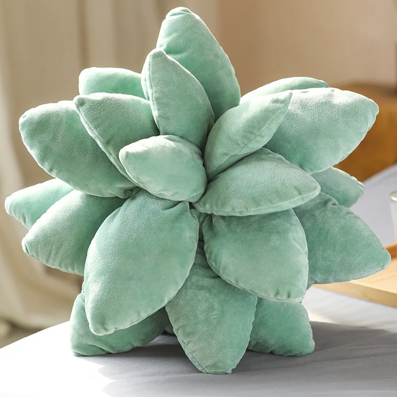  Green Plant Throw Pillows For Bedroom Room Home Decoration Novelty Plush Cushion Cute 3D Succulents Cactus Pillow