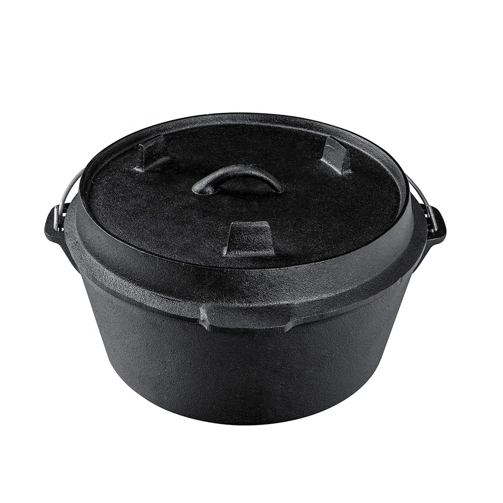 Dutch Oven fire pot cast iron cooking pot for garden campfire, camping