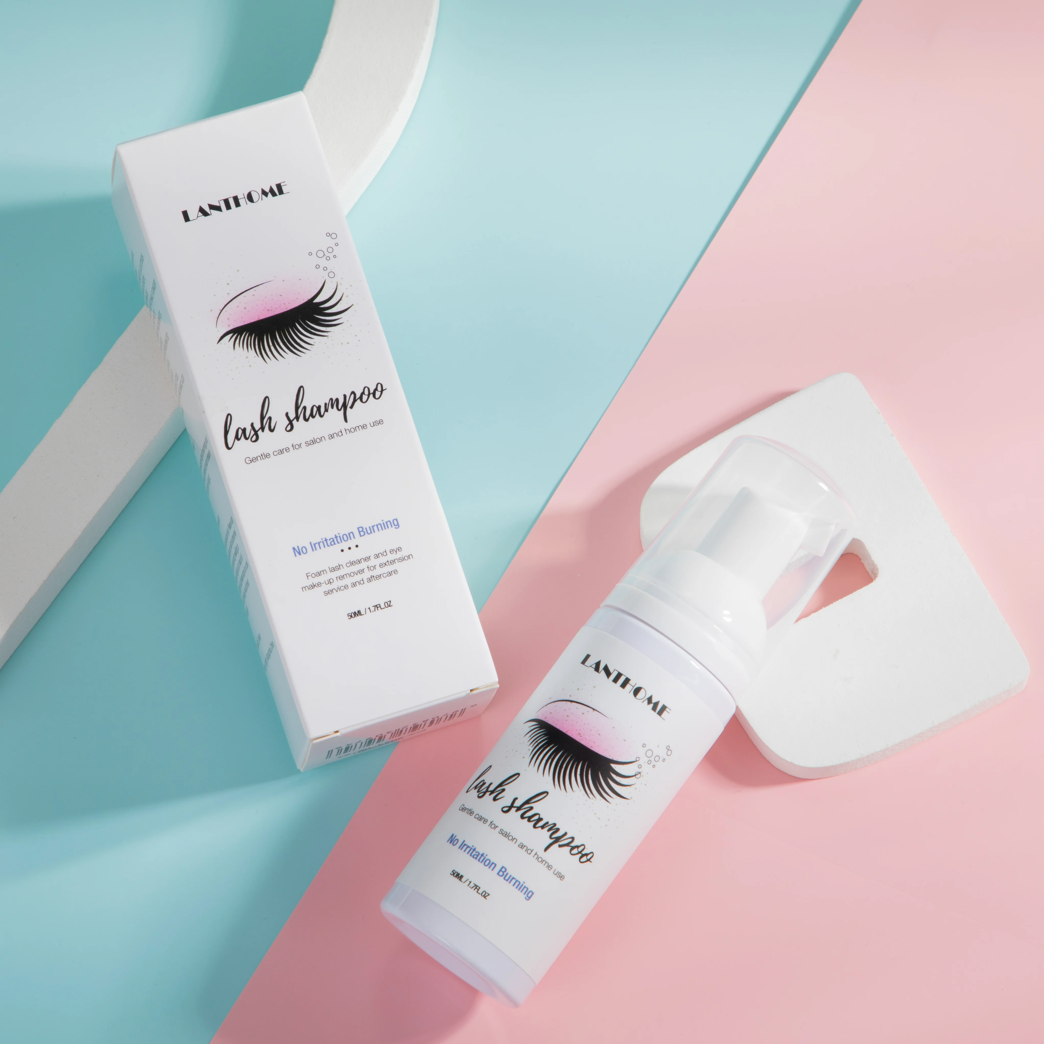 Lanthome Eye Makeup Remover Dispenser Eyelash Cleaner Lash Shampoo private label