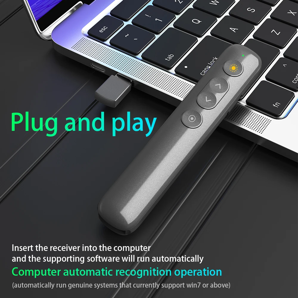 2 4 ГГц USB беспроводной пульт дистанционного управления PPT портативный ручной Презентер красная лазерная ручка для