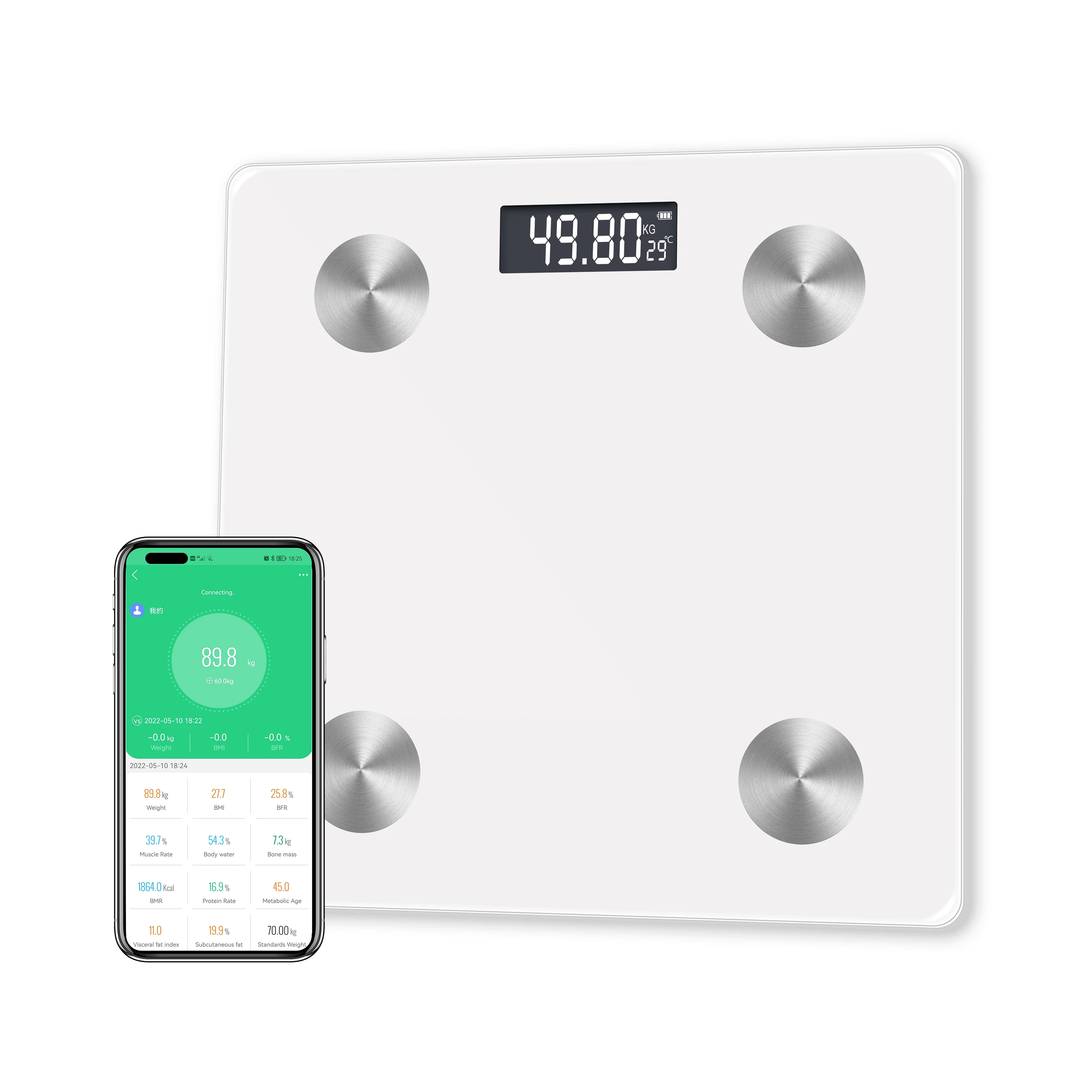 TSEC 2024 Hot Selling Smart APP Free Downloaded LEAONE Weighing Machine With 18 Data Measured In the APP Devices