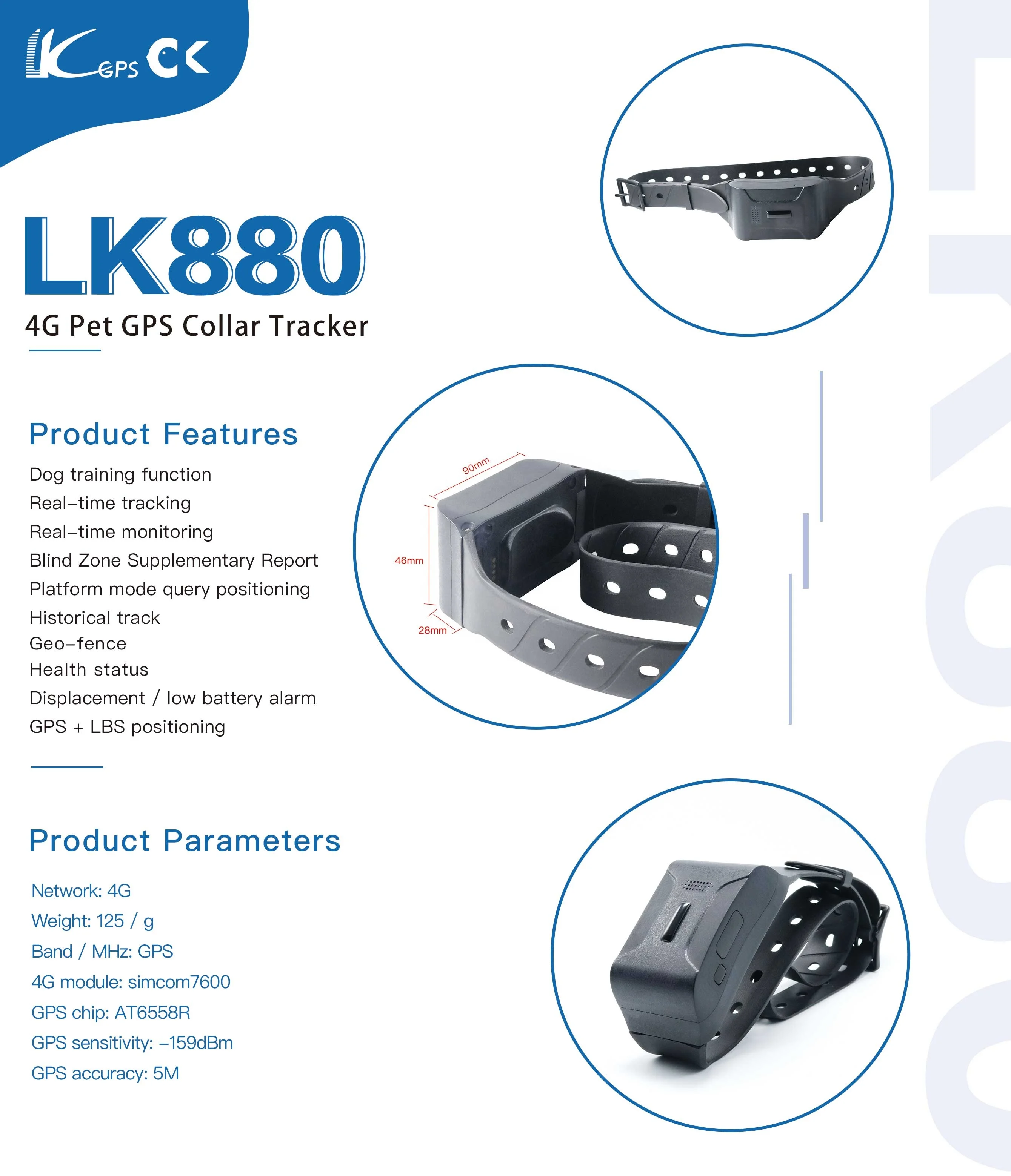 Водонепроницаемый GPS-трекер для собак 4G, персональный пульсометр, устройство для дрессировки собак, товары для домашних животных