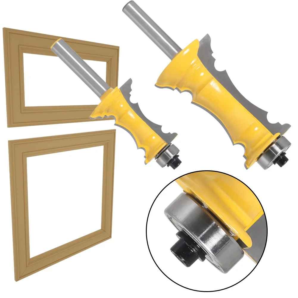 1pc 8mm Shank Mitered Door Molding & Chair Rail Router Bit Line Door knife Tenon Cutter for Woodworking Tools