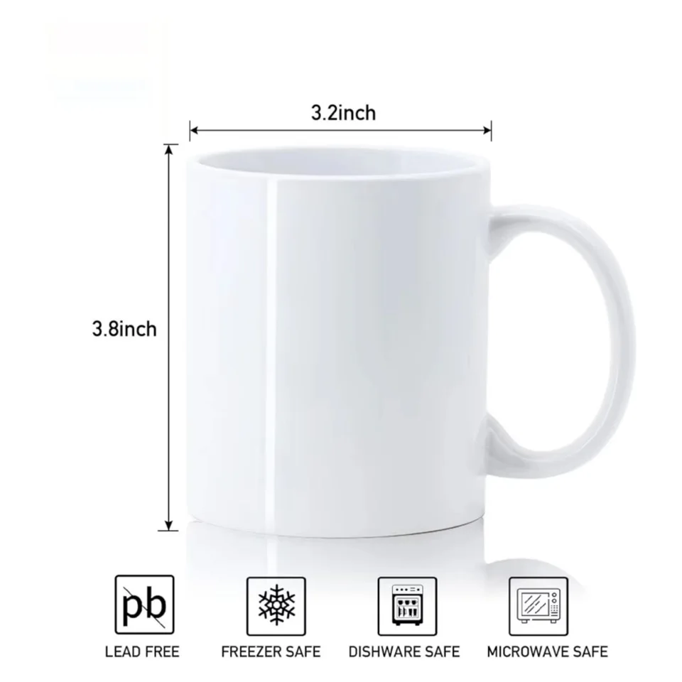 Wholesale Ceramic Mugs Coffee Blank Custom Porcelain Sublimation Mugs Set for Coated Oz Cup