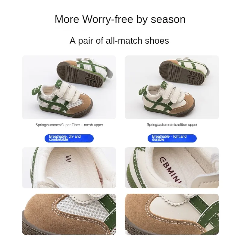 Ebmini spring striped fashion all-match soft sole non-slip infants casual toddler board shoes