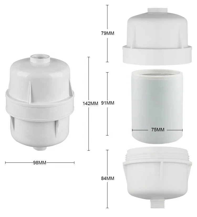 20 Stage Shower Filter with Vitamin C E for Hard Water - High Output Filter to Remove Chlorine and Fluoride bath purifier