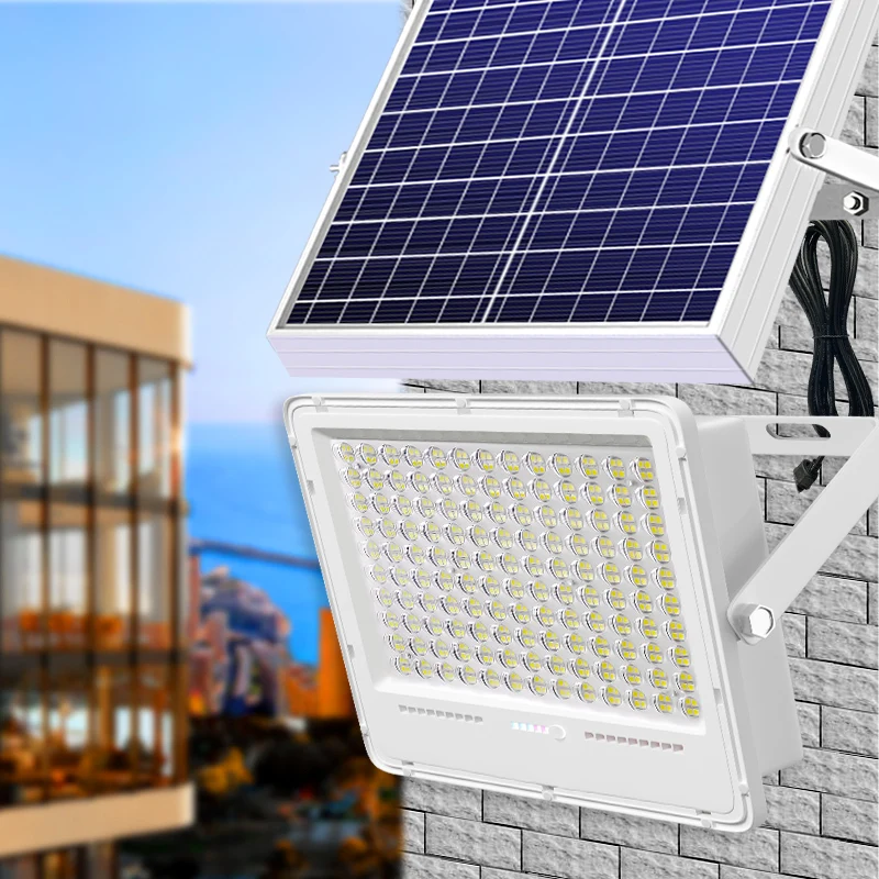 ABS Lamp Body White Light Led flood light 200w 400w Outdoor Solar Lamp With Courtyard