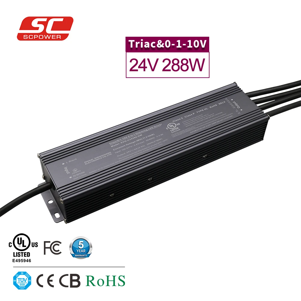 288W 98W 24V Multi 4A Высокая PWM C.V. Водонепроницаемый ТРИАК с регулируемой яркостью светодиодный трансформатор