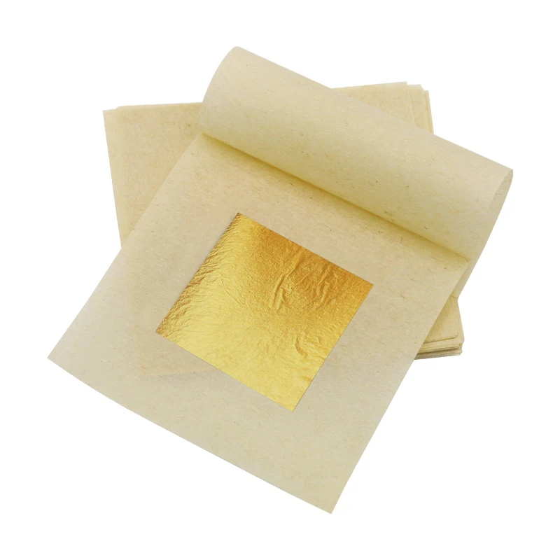 3x3cm 24K Gold Leaf Edible Sheet Hoja dora for Skin Care Cake Food Drink Coffee Decoration Genuine Gold Gold Paper