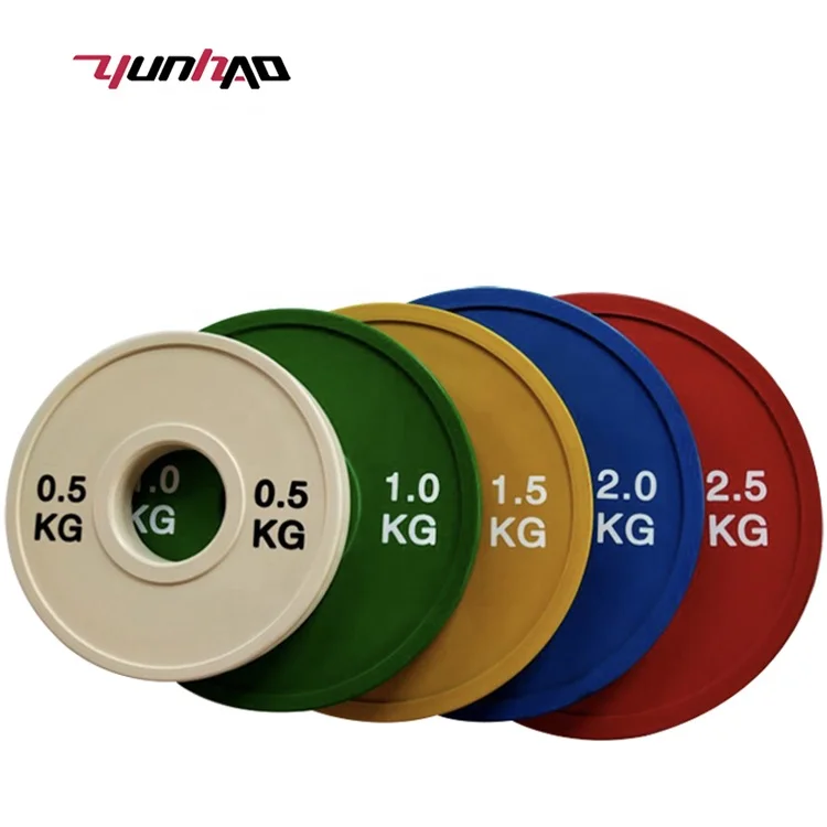 Gym Training Colorful  Change Weight Plates 0.5 KG 1.0 KG 1.5 KG 2.0 KG 2.5 KG Rubber Fractional Calibrated Weight Plates