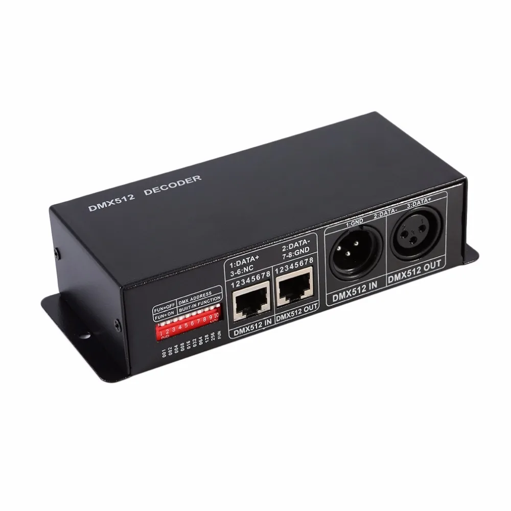 Lowest price mini 5v 12v 24v led rgb rgbw lighting controller xlr dmx 512