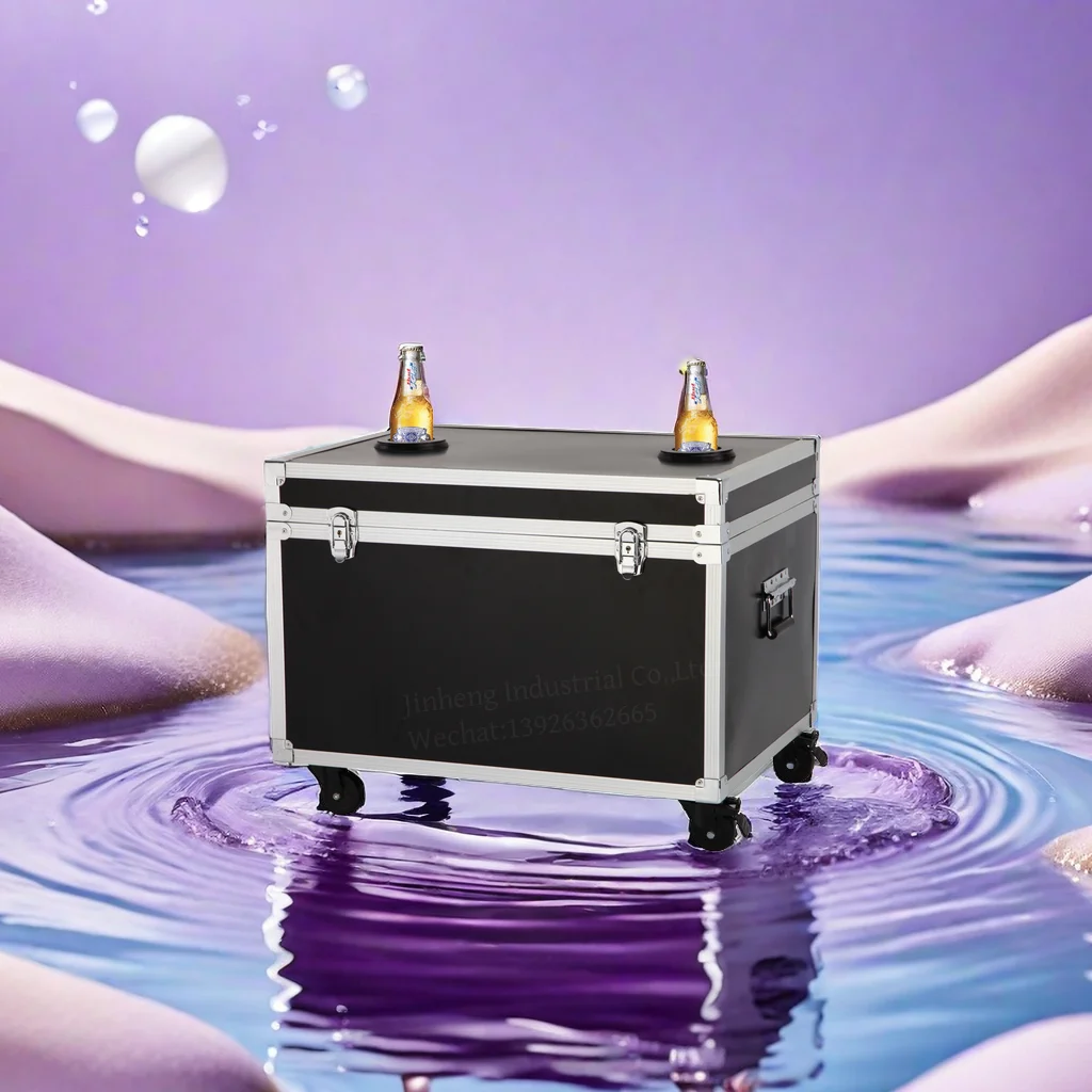 Classic Metal Large Capacity Multi-functional Cold And Warm Dual-Purpose Food And Beverage Cooler Box With Wheels