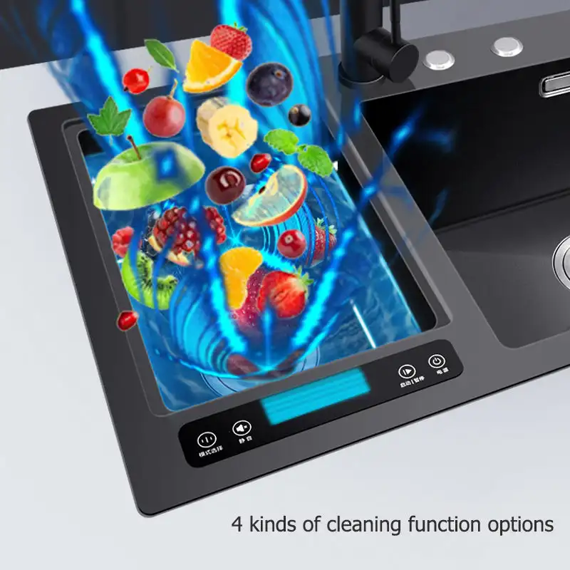 The Nano Smart Sink Package Stainless Steel Ultrasonic Fruit And Vegetable Cleaning Technology