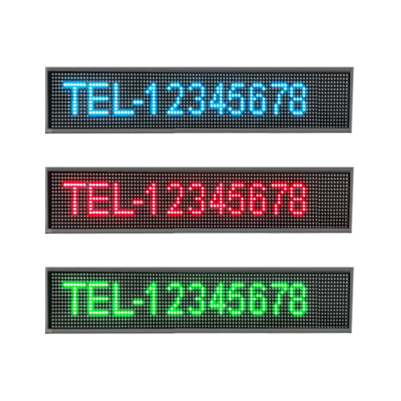 P5 Ultra thin 16*64 RGB Color Car LED sign Display Board indoor Programmable Scrolling Text Message Advertising Screen panel
