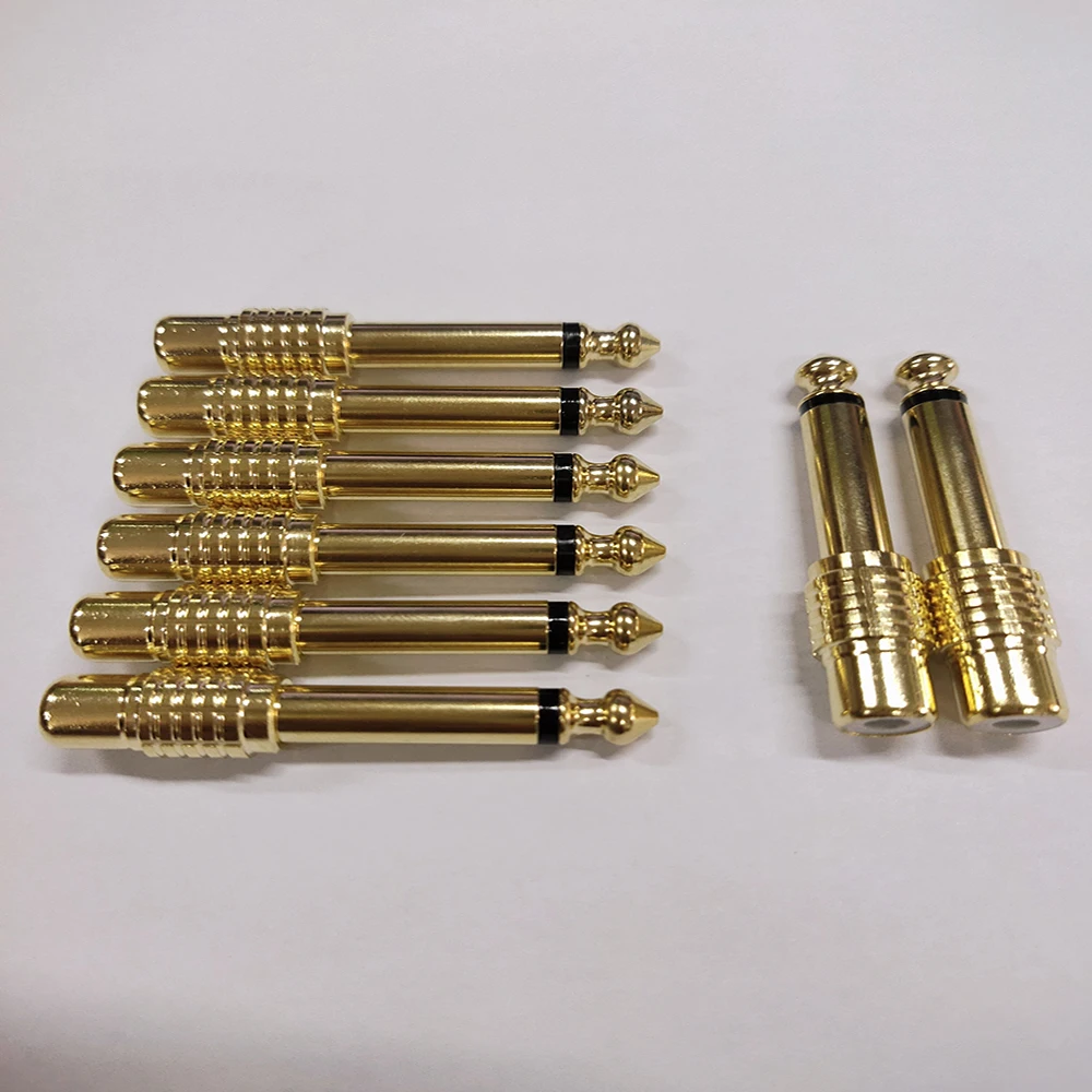 Hot 6.35mm Mono gold plated adapter 6.5 turn lotus female Mixer Audio Adapter 6.35 to RCA 6.5 to AV