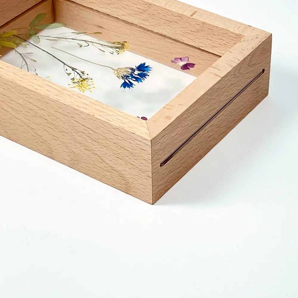 Creative Transparent Wooden Double-Sided Glass Display Photo Frame Three-Dimensional Plant Specimen Picture Box Wood Frames