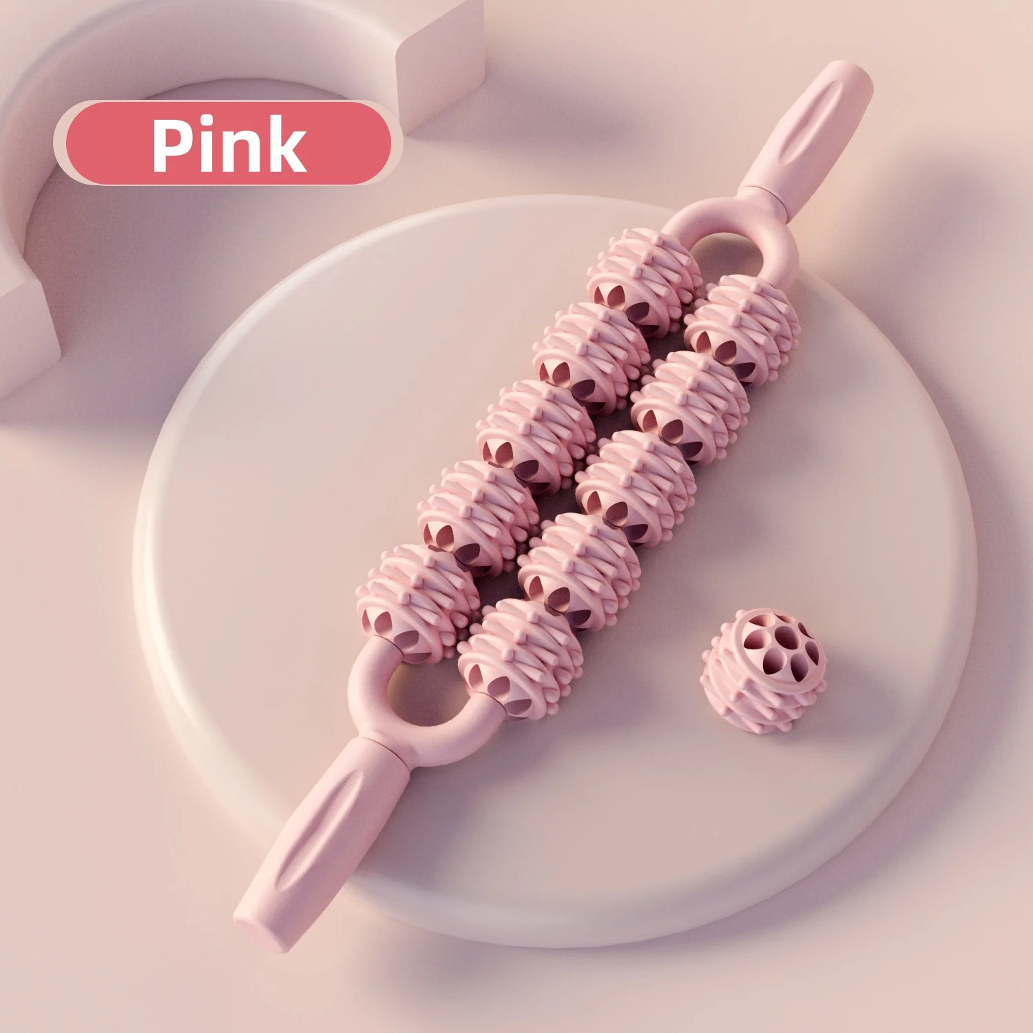 Newly Massage roller machine Pink Massage roller ball Double row Foot massager roller