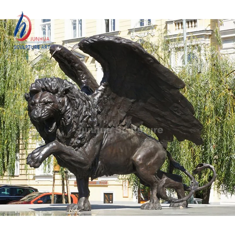 Outdoor Front Door Big Copper Brass Lion Statue Garden Decoration Antique Life Size Bronze Lion Statue Sculpture