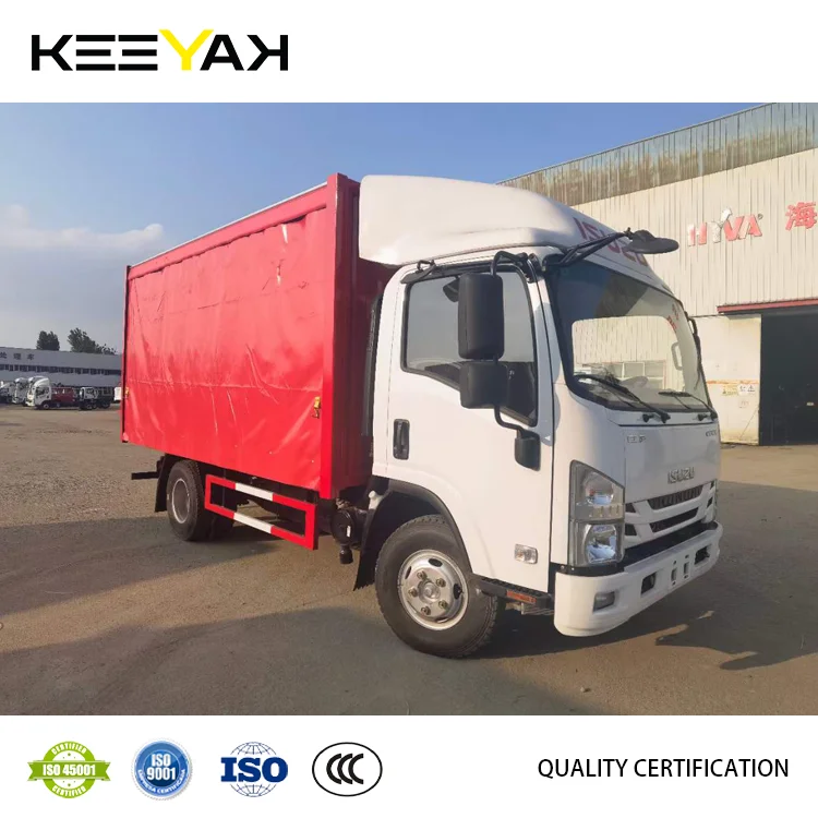 Isuzu 4*2 Npr Truck Side Curtain Customizable Pvc Tarpaulin for Transportation Goods