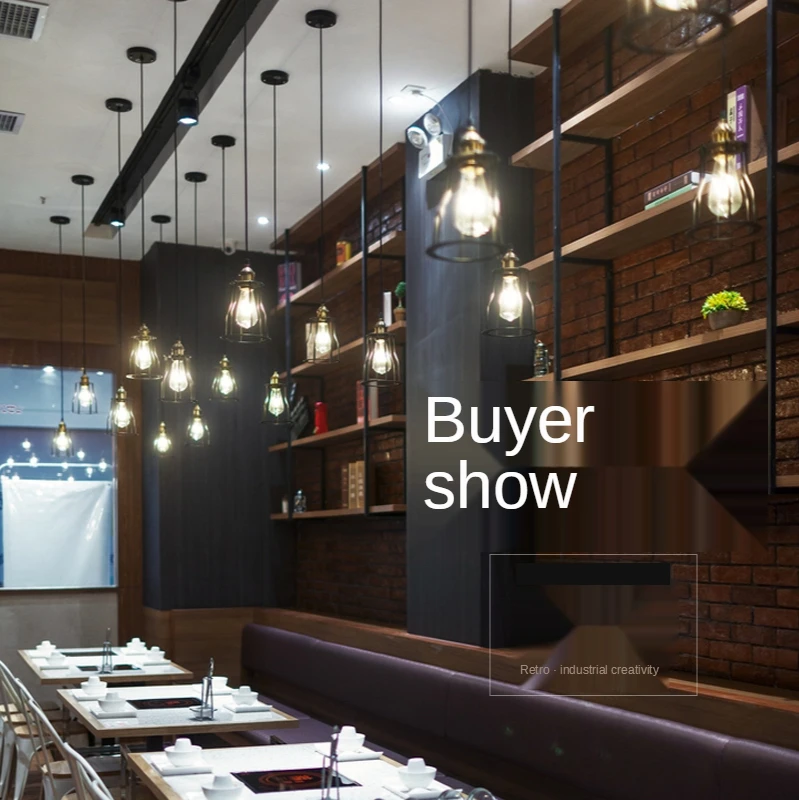 Retro loft hanging wire Suspended chandelier creative personality single restaurant bar table industrial lamp Edison bulb