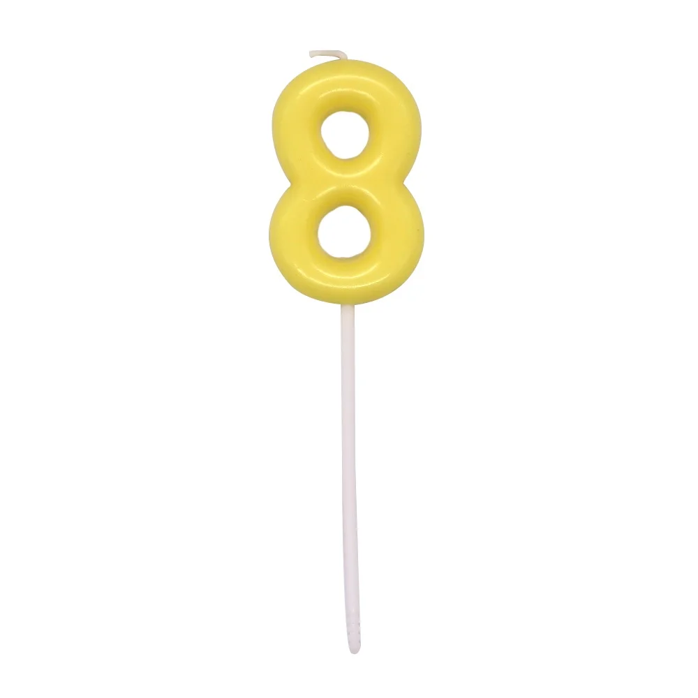 Huaming Smokeless Color Macaron Number Cake Candle Wholesale Hand Gold Plated Party Cake Decorating Number Birthday Candle