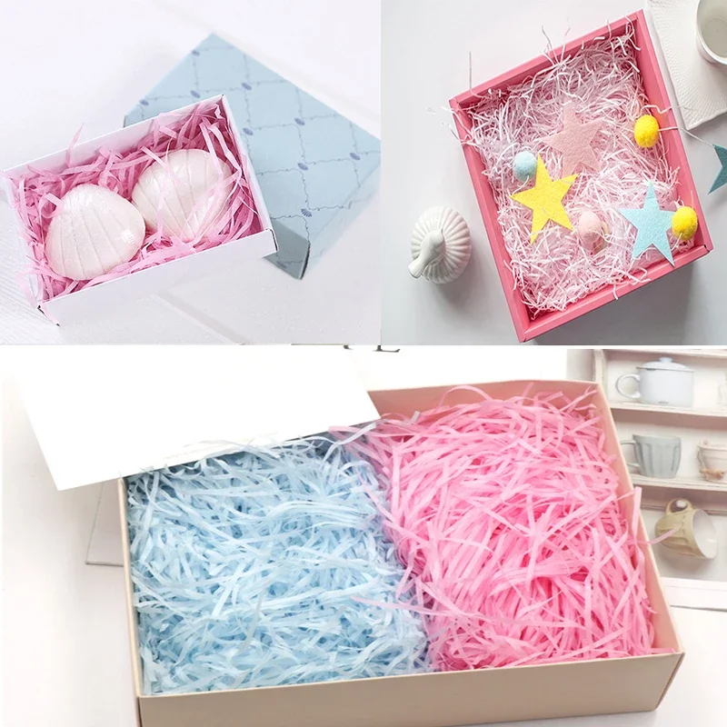 Gift box Candy packing box stuffing color 50g per bag 2mm shredded paper silk lafite lafite wholesale raffia