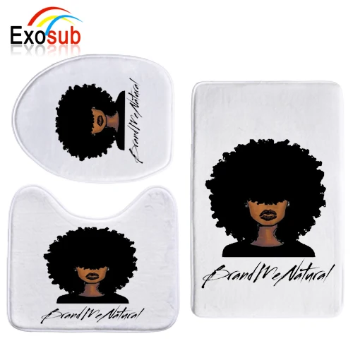 EXOSUB polyester sublimation black bathroom set for pressing