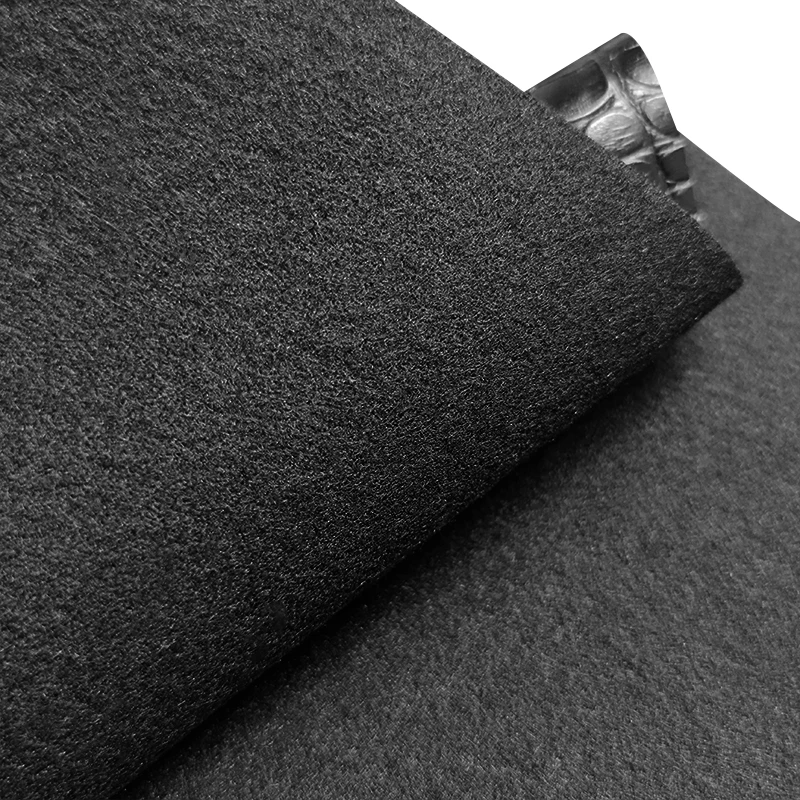 All Black Series Texture Embossed Synthetic Faux Leather Fabric Cotton Backing for Making Upholstery Garment Accessories
