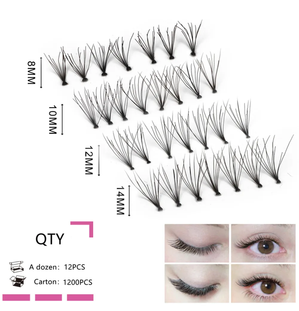 dollylash own brand OEM service flare cluster volume false eyelashes for eyelash extensions