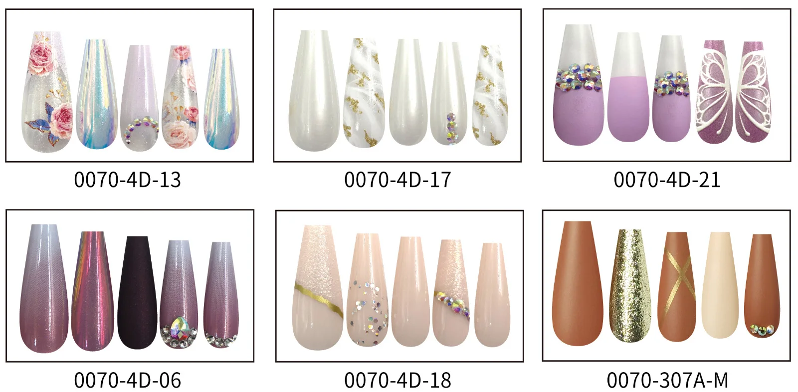 High quality 30pcs Fashion Colorful Diamond Luxury style False press on nail for woman Acrylic press on nail