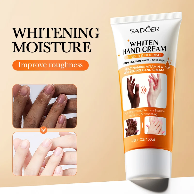 OEM Private Label SADOER Niacinamide Vitamin C Whitening Hand Cream Natural Organic Moisturizing Anti-cracking Hand Cream Lotion