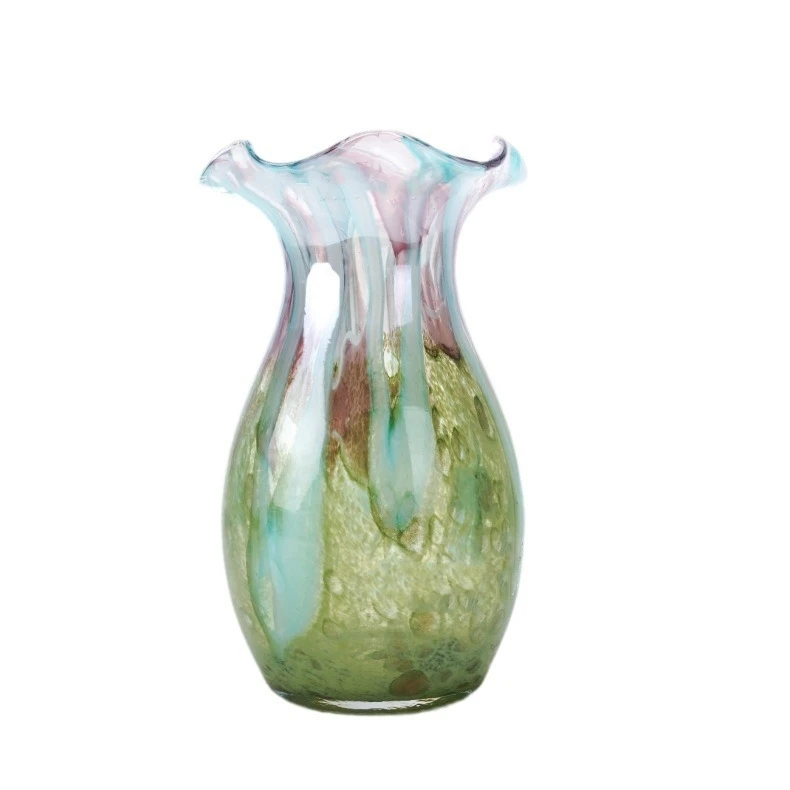 High Quality Murano Art Craft Colored Glaze Glass Craft Hand Made Blown Glass For Home Decoration Vase