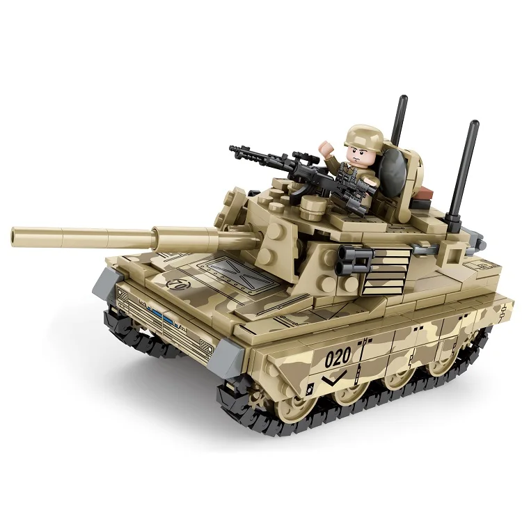 New arrival military armored vehicle tank off road toy car blocks with color box