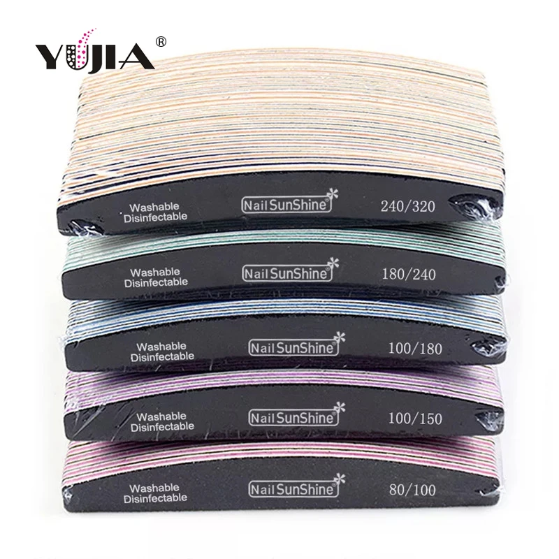 Высококачественная двойная сторона черного цвета в форме полумесяца пилочка для ногтей инструменты красоты водонепроницаемые получехлы на Moon пилка